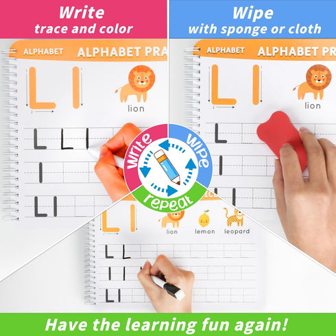 3-5 Preschool Learning Activities Educational Workbook: Preschool Handwriting Tracing Books | Autism Learning Materials