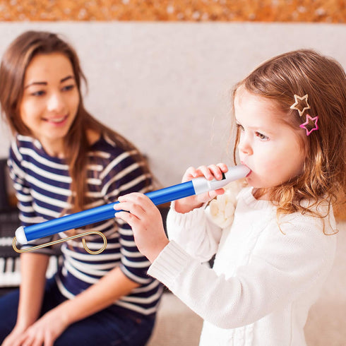 Boao 2 Pieces Slide Whistle Instrument - Party Favors with Stainless Steel Sliding Rods for Interactive Games (Blue)