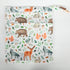 Baby Wet Dry Bag Reusable Cloth Diaper Nappy with Two Zippered Pockets (Watercolour Animals)