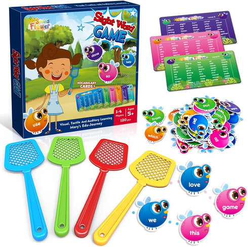 SpringFlower Sight Word Game, Educational Toy for Kids Age 3-6, 120 Pieces for Visual and Auditory Learning