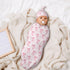 zhedongsj Set Pink Bow Baby Stuff Swaddle Blanket for Girls, Soft Newborn Swaddling Sack Shower Gift with Hat and Bow