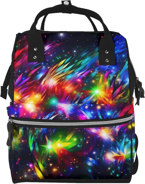 HCBPWVQA Bright Beautiful Colorful Art Diaper Bag with Changing Pad and Pacifier Holder,
