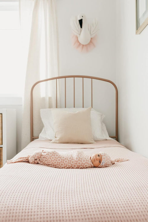 Star-Patterned Large Knit Baby Swaddle Blanket by Copper Pearl