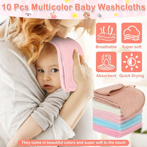 Sublaga 15 Pack 5 Packs 10 Packs Hooded Baby Towels, Soft Baby Bath Towels with Hood for Babies, Baby Washcloths