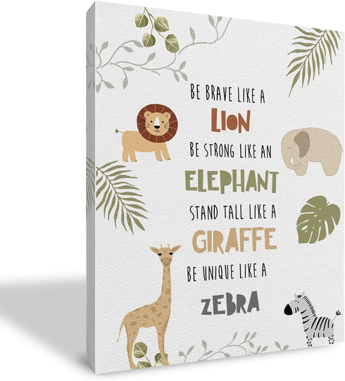 Qvapt Safari Wall Decor,Jungle Animals Nursery Wall Decor,Nursery Wall Decor,Safari Framed Canvas Prints