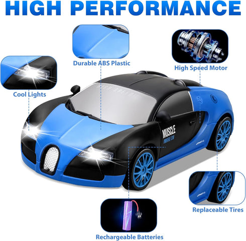 1:24 4WD 2.4GHz RC Drift Car, Drifting RC Cars High Speed Remote Control Car with LED Light and Drift Tires Racing Toy
