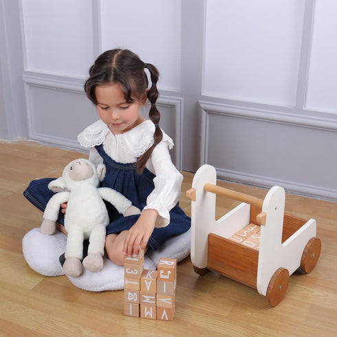 Apricot Lamb Toys Plush Lamb, Stuffed Sheep Stuffed Fuzzy Baby Lamb, Perfect for Girls Boys Newborn Baby (White Lamb,
