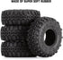INJORA 1.0 Tires Soft Rubber Crawler Wheel Tires for 1/18 TRX4M, SCX24, Gladiator, Bronco, C10, 4PCS