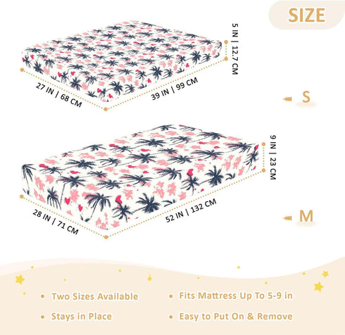 miaozhen 1 Pack 52x28 Cotton Baby Crib Sheets Soft Palm Tree Anime Valentines Toddler Bed Sheets for Nursery decoracion