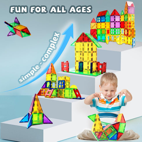 Magnetic Blocks - Magnetic Toys for Toddlers, Kids Building Blocks, Preschool Magnet Set, 70 Pieces