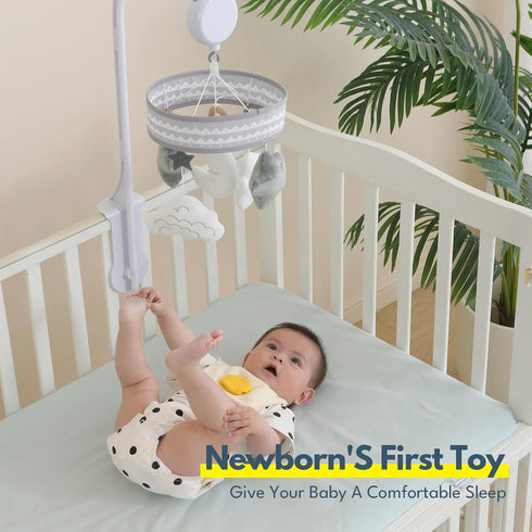 35 Lovvie & Joy Baby Crib Mobile,Mobile for Crib with Lullabies and Stuffed Hanging Toys for Newborns Boys