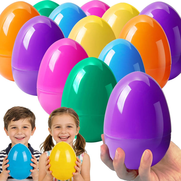 Viaecone 6 Pack Jumbo Easter Eggs, 6 Inch Large Fillable Plastic Easter Eggs
