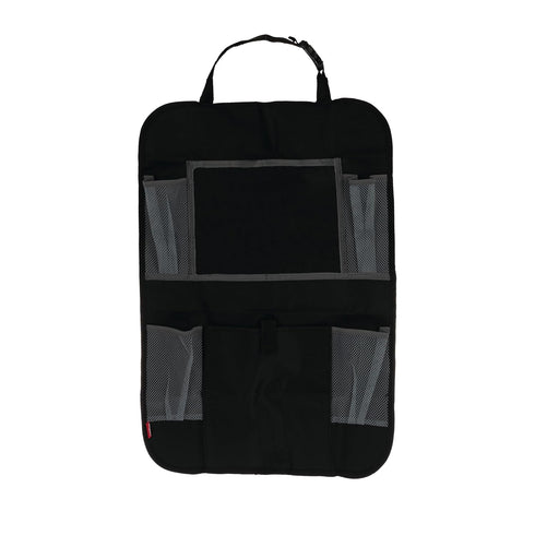 Nuby Backseat Car Organizer Set with Tablet Holder, Storage Pockets, 5 Linkable Hooks for Attaching Accessories, Easy