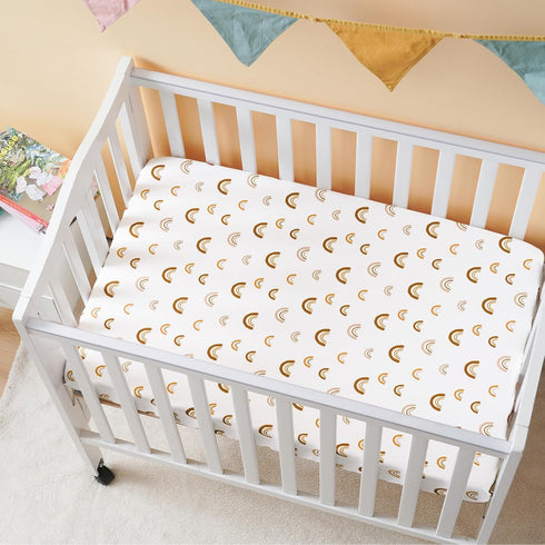 3 Pack Pack Pack PHF Soft Mini Crib Sheets, Rainbow Silky N Play Sheets for Baby Boys Girls, Universal Fit for N Play