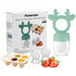 Powerwan 3-12 Baby Fruit Food Feeder with Popsicle Mold, Cute Teething Toys Silicone Teethers for Babies Months