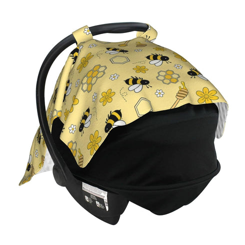 Yobvec Bee Baby Car Seat Canopy Cover Multi Use Nursing Cover for Mom Nursing Covers Newborn Bee Shower Gift