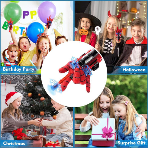 Spider Web Shooter, Superheroes Wrist Launcher Toy, Funny Educational Toys, Spider Gloves Man Cosplay Gift (Red)