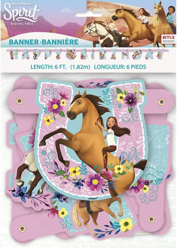Spirit Riding Free Birthday Jointed Banner - 6 Ft, Multicolor, 1 Pc