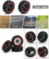 JIUWU 4-Pack Off-Road Wheels 12mm Hex Rc Wheels and Tires - High-Performance Upgrade for 1/10 Rc Tires Cars - Durable Plastic and Rubber Construction