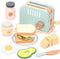 UMU Wooden Toaster & Sandwich Play Set Includes Pop-up Toaster, Sliceable Butter,
