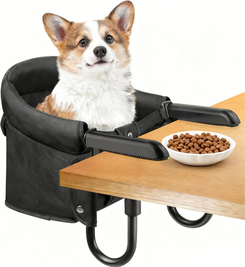 Wintline Dog & Cat Table High Chair, Adjustable Pet Booster Seat for Feeding
