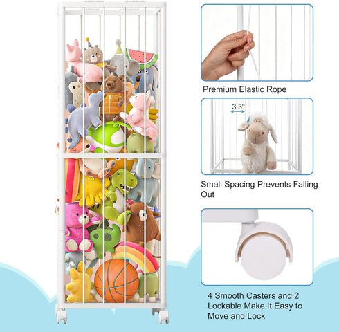 61 17 12.6 Fixwal Stuffed Animal Storage Zoo Metal Tube Extra Large Plushies Storage Stuffed Animals Holder Kids Toy