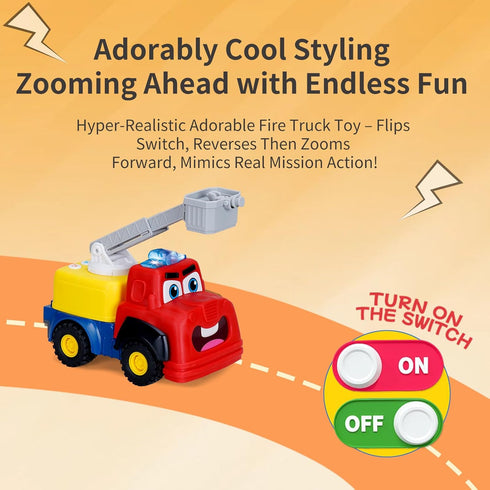 18+ Months/1-3 FS Interactive Talking Fire Truck Toy - Bump & Go Toddler Toy for Years, Realistic Sirens/Lights