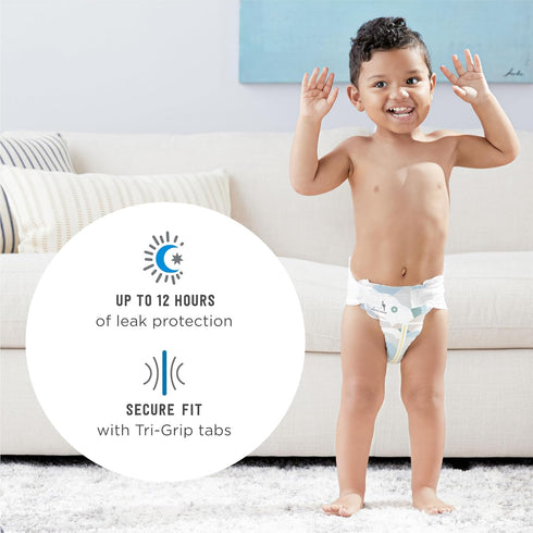 3, 40 Count, Amazon Brand - Mama Bear Plush Protection Disposable Baby Diapers, Hypoallergenic, Fragrance-Free, Leak