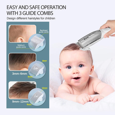 Trimmer Bimirth Baby Hair Clipper with Vacuum - Hair for Kids and Toddlers - Waterproof, Rechargeable, Cordless Hair