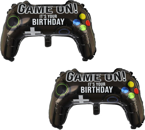 2 Pcs Mylar Balloon Video Game Controller Theme Party Decorations for Boys