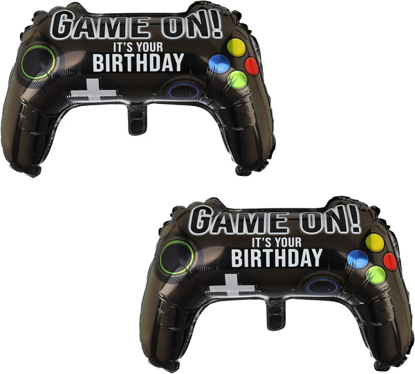 2 Pcs Mylar Balloon Video Game Controller Theme Party Decorations for Boys