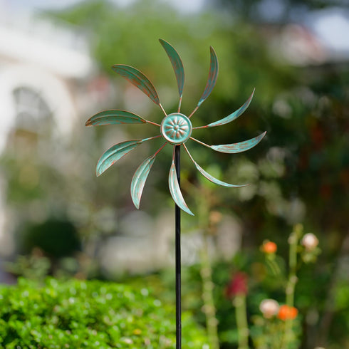 Wind Spinners Outdoor Metal, Garden Pinwheels Waterproof Wind Sculptures, Small Windmills for Yard and Garden Decor