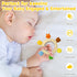 2 Pack 0-3 3 6-12 Sensory Toys for Babies, Baby Teething Rings Toys for Months Baby Rattle Teether Silicone Teether