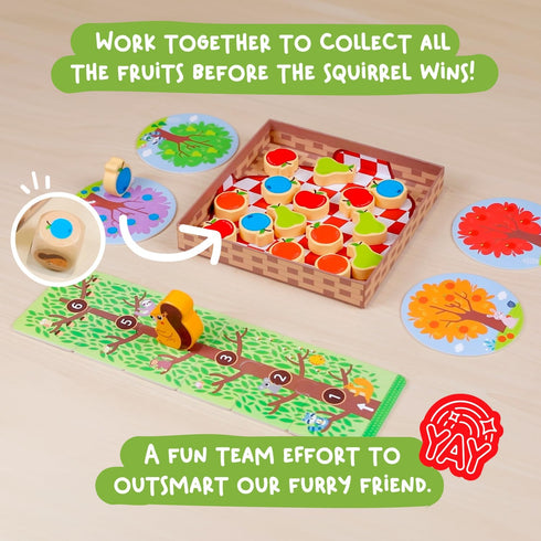 Nene Toys Squirrel in The Orchard - Cooperative Educational Game for Kids 2+ Years
