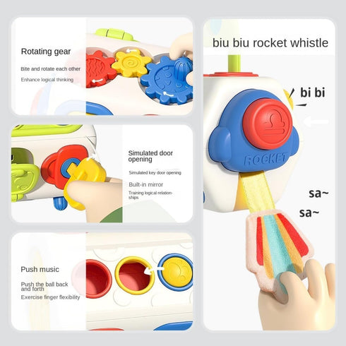 Busy Cube for Toddlers 1-3, Montessori Sensory Activities Busy Board - Educational Travel Toys for 6 to 18 Months