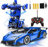 AMENON Remote Control Transform Car Robot Toy for Boys Kids with Lights, 2.4Ghz 1:18 Rechargeable 360° Rotating Race Car