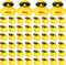 Chivao 100 Pcs Rubber Ducks with Sunglasses in Bulk Mini Yellow Rubber
