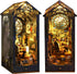 OMEPEA DIY Book Nook Kit Decor - 3D Wooden Puzzle Bookshelf Decor with