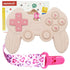 Cool Game Control Remote Teething Toy for Babies 0-6 6-12 Months, Silicone Chew Toy for Gamer Parents (Pink)