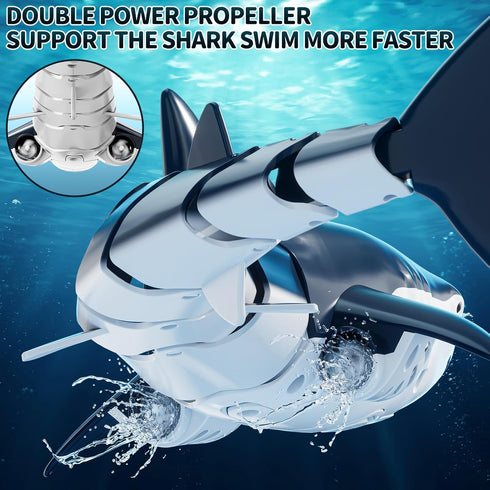 NIPLOOOW 2.4GHz Boys,1:18 4 5 6 7 8 9 Remote Control Shark Toys for Scale High Simulation Shark Toys with Light