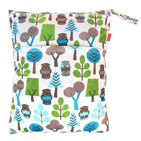 2pcs Damero Travel Wet and Dry Bag, Reusable Wet Bags Organizer with Two Zippered Pocket for Cloth Diaper, Pumping
