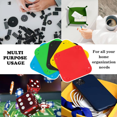 Collapsible Board Game Storage Bowls - Portable Folding Tray Accessory for Tabletop Bits, Dices, and Components (5-Pack)