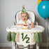 Squway 1/2 3PCS 6 Birthday Boy High Chair Banner - Half Birthday Decorations with Cone Birthday Hat Cake Candle, Half