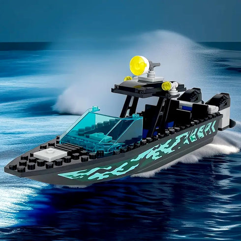 Podafu Sets, City Coast Guard Boat and Ships Building Blocks Police Boat, Rescue Boat, Guard Boat, Patrol Boats