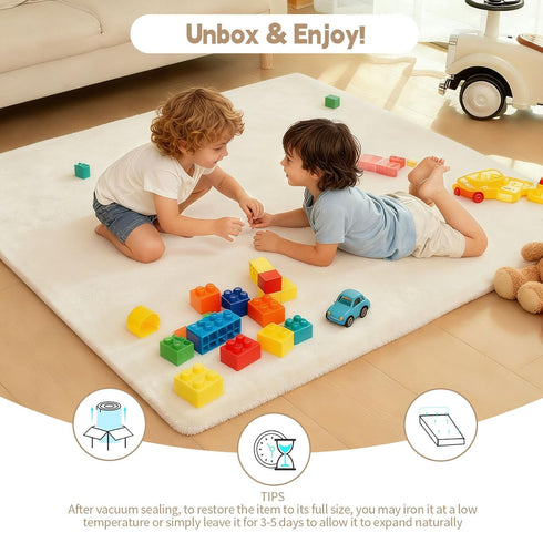 LevNubis 1.3" 50"50" Tummy Velvet Baby Play Mat for Floor, Thick Elasti-Foam Playpen Mat with Removable & Washable