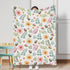 Spring Garden Floral Butterflies Bees Baby Blanket, Colorful Flowers Eucalyptus Leaves Swaddle Wraps 30x40