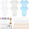 60/110/220 Pcs DIY Baby Bibs Bodysuit Set Baby Shower Game White Baby