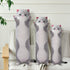 Cute Long Cat Body Pillow, Plush Stuffed Animals for Girls and Boys, Kawaii Funny Pillows, Gray, 27.5 Inch