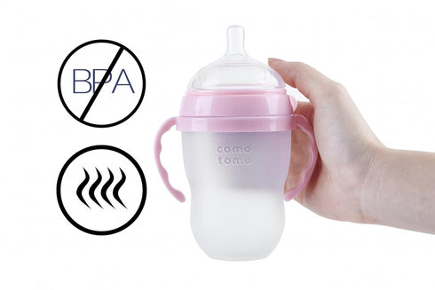 Compatible Baby Bottle Handle for Comotomo Bottles, 8 oz & 5 oz, 3 Count, Pink