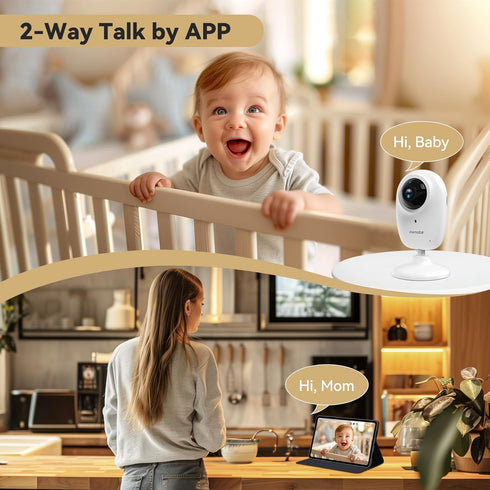 ebemate 1080P Vision,1500Ft EU2se Smart Video Baby Monitor with Camera,No Glow Night Long Range,Baby Monitoring